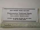 Vintage Duncannon National Bank Ink Blotter Duncannon  Pa  Now Beer Pub