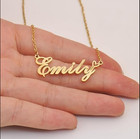 Lumiela Personalized Custom Nameplate Name Necklace In Gold Tone For Women A-v