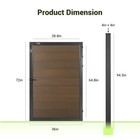 Cherylife Wpc Single Door Gate Black walnut 6ft X 3ft Composite Aluminum Frame