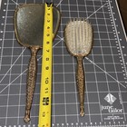 Vintage Ornate Floral Gold Tone Vanity Set Lady   s Handheld Mirror   Brush