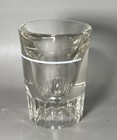 Vintage Clear Glass Shot Glass 2oz Heavy Bottom White Stripe Barware 3 Inch Tall