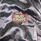 Vintage Op Bud Light Beer Blue Satin Bomber Patched Jacket Mens Xl Retro Striped