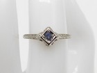 Antique 1920s  1800  25ct Natural Alexandrite 18k White Gold Filigree Ring