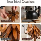 Wooden Trivets For Hot Dishes  Tree Shape Trivet Set - 4 Trivets   1 Stand New