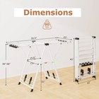 Foldable Metal Laundry Drying Rack W height Adjustable Wings  16 Drying Rails