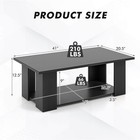 Modern Coffee Table 2-tier Center Cocktail Table W storage Shelf For Living Room