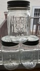 3 Vintage Star Mason Pint Fruit Jars  13  14    16 Pyramid Mason Lids