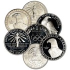 Ten  10  Us Silver  1 Commemorative Coins In Capules  7734 Oz Random Date