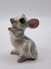 Vinatge Bone China Miniature White Mouse Green Eyes  Figurine Japan 1 5 