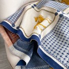 Oversized Equestrian Horse Patchwork Plaid Scarf Shawl Wrap Fringed Fall Winter