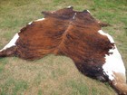 Make Offer    Large Brindle Brown Cowhide Rug Natural Hair Redish Cow Hide Skin