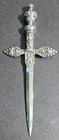 Vintage Spanish Midevil Spain Sterling Silver Plated Heavy Letter Opener 9 75  