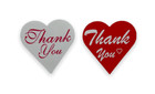 Thank You Red  only  Stickers   1 125 x1 25  Heart Shaped Adhesive   500 Labels