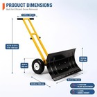 Snow Shovel With 10  Wheels 29  Wide Shovel Blade Dual Handle Steel Adjustable