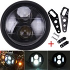 Universal Motorcycle 6 5  Led Hi lo Headlight With Bracket For Cafe Racer Bobber