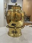 Antique Chinese Brass Samovar hot Water Tea Urn With Guardian Lion Handles
