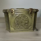 Vtg Large Max Klein Sc-2015 Avocado Green Plastic Sewing Box Storage Case W tray