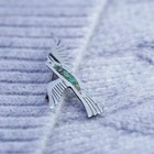 Vintage Mexico Sterling 925 Silver Handmade Bird Brooch  Pin With Abalone