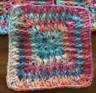 Set Of 3 Crochet Cotton Dish Cloths Handmade Wash Cloth 7x7 Pink teal orange New