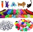 862 Pcs Art   Craft Supplies Set Diy Kit With Pipe Cleaners Pom Poms Wiggle Eyes