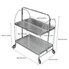 Rolling Serving Cart Dining Car Folding Trolley Glass Bar Storage Cart Home Cart