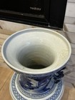 Large Chinese Porcelain Blue And White Landscape Vase Qing Dynasty