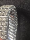 Vintage 1950s Rhinestone Expansion Bracelet Triple Row Japan Silver Tone Bridal
