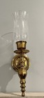 Vintage Wall Sconce Brass Candle Holders   Glass Globes - 17   - India - Set Of 2
