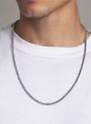 Real Sterling Silver Mens Boys Figaro Solid Chain Bracelet Or Necklace 925 Italy