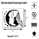 Whimsical  dream  Fairy Sitting On Crescent Moon Reusable Craft Stencil Template