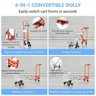 4-in-1 Hand Truck Dolly Heavy Duty Convertible 1000 Lbs Stair Climbing Cart