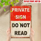Vintage Funny Private Sign Metal Plaque Retro Humor Wall Art Home office Decor