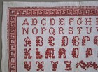 1907 Antique French Red Alphabet Cross Stitch Sampler Suzanne Schuck