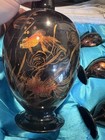 Vintage Japanese Lacquerware Bar Set Hand-painted Goldfish Tray In Original Case