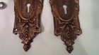Antique Oval Cast Brass Door Knob Set   W key  19