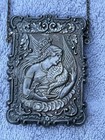 Rare 19c American Sterling Silver  Plated Castl Top Card Case Goddess us Capitol