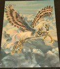 4 Vtg 1980s Fantasy Art 2-signed Sue Dawe Unicorns Horse Pegasus Wood