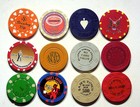 Lot Of 12 Vintage Casino Poker Chips Collectible Set Las Vegas
