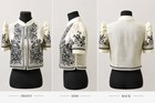 Women   s Beige M Modern Filipiniana Mestiza Bolero Blouse 
