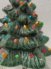 Vintage 17  Tall Painted Ceramic Lighted 2 Piece Christmas Tree Byron Mold 1982