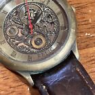 Vintage Relic Mens Watch Steam Punk Zr75700 W Leather Band Works W New Battery