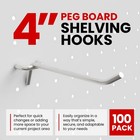 100 Pack 4 Inch Pegboard Shelving Hooks Display Tool Storage Organizer Lot