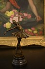 Signed  Milo  Bronze Statue Little Ballerina Girl Dancer Bronze Sculpture 