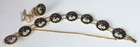 Vintage Bright Gold-tone Bracelet   Earrings W  Scalloped Glossy Floral Design