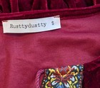 Rusttydustty Sz Sm 8 Women s Burgundy Velvet Boho Whimsy Dress Renaissance Bell