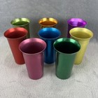 Set Of 8 Vtg Aluminum Tumbler Drinking Glasses Multicolor Mcm Retro Unbranded 5   