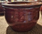 Pottery Clay Self Watering Pot Planter African Violet  Reddish Brown Glaze Flat