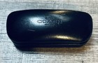 Authentic Coach  Black Leather Hard Clam Shell Sunglass Eyeglass Case