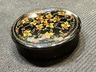 Vintage 1990    Russian Fedoskino Lacquer Hand Painted Wood Trinket Jewery Box