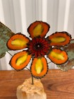 Mid Century Vintage Signed Curtis Jere Enamel Metal Sunflower